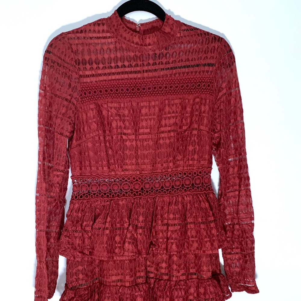 Burgundy Lace Dress